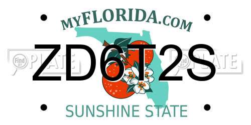 ZD6T2S Florida License Plate