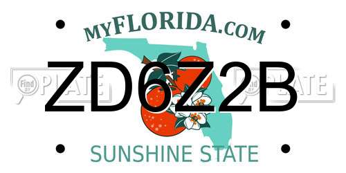 ZD6Z2B Florida License Plate