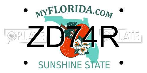 ZD74R Florida License Plate