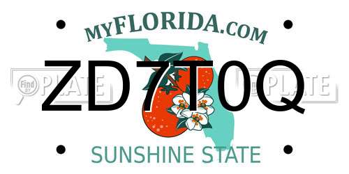 ZD7T0Q Florida License Plate