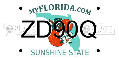 ZD90Q Florida License Plate