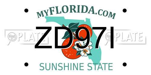 ZD97I Florida License Plate