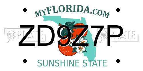 ZD9Z7P Florida License Plate