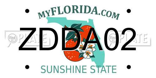 ZDDA02 Florida License Plate