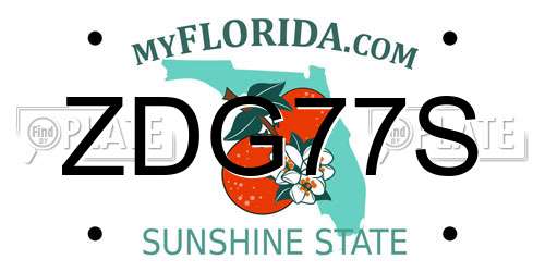 ZDG77S Florida License Plate