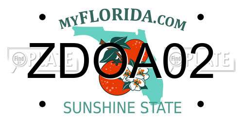 ZDOA02 Florida License Plate