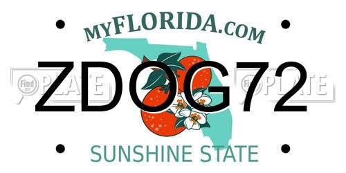 ZDOG72 Florida License Plate