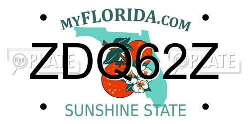 ZDQ62Z Florida License Plate