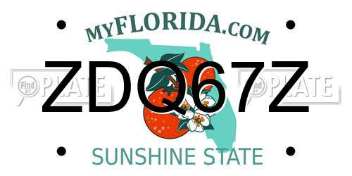 ZDQ67Z Florida License Plate