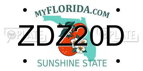 ZDZ20D Florida License Plate