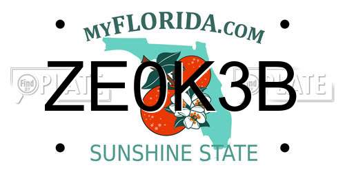 ZE0K3B Florida License Plate