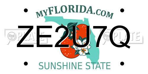 ZE2U7Q Florida License Plate