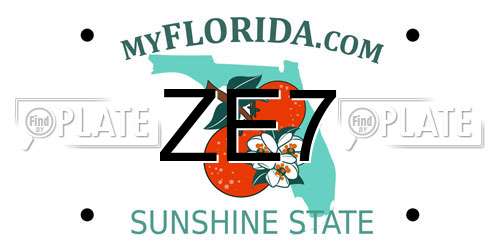 ZE7 Florida License Plate