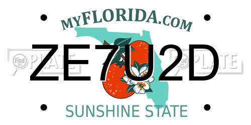 ZE7U2D Florida License Plate