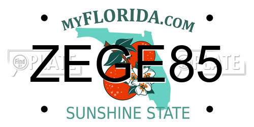 ZEGE85 Florida License Plate