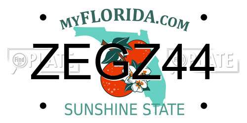 ZEGZ44 Florida License Plate