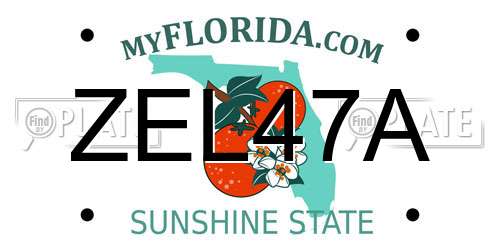 ZEL47A Florida License Plate
