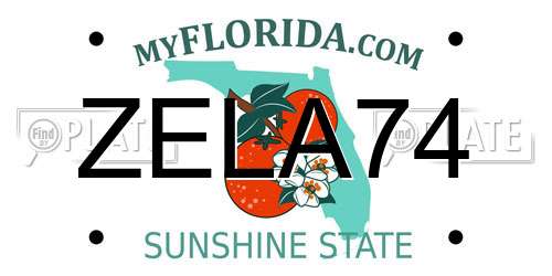 ZELA74 Florida License Plate