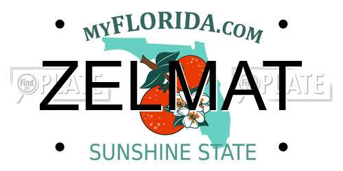 ZELMAT Florida License Plate