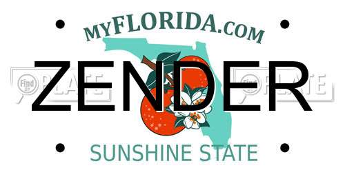 ZENDER Florida License Plate