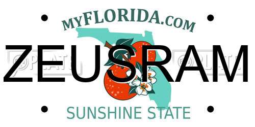 ZEUSRAM Florida License Plate