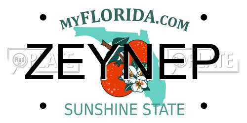 ZEYNEP Florida License Plate