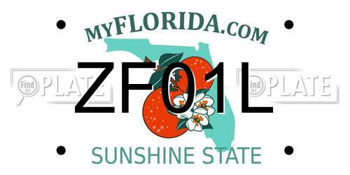 ZF01L Florida License Plate