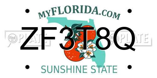 ZF3T8Q Florida License Plate