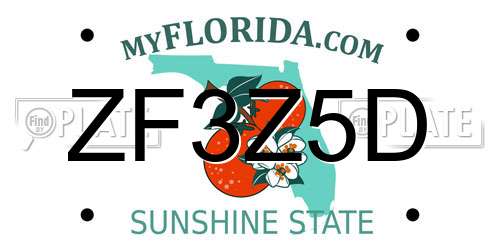 ZF3Z5D Florida License Plate