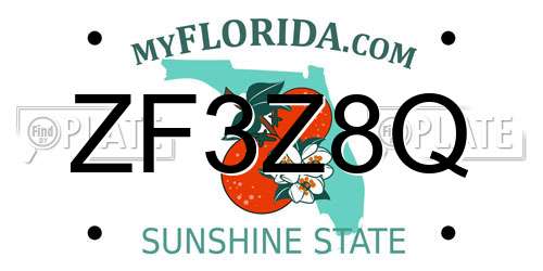 ZF3Z8Q Florida License Plate