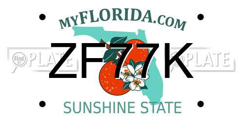 ZF77K Florida License Plate