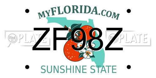 ZF98Z Florida License Plate