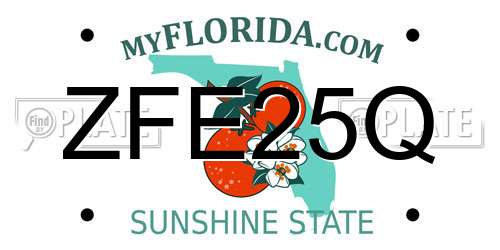 ZFE25Q Florida License Plate