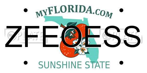 ZFEOESS Florida License Plate
