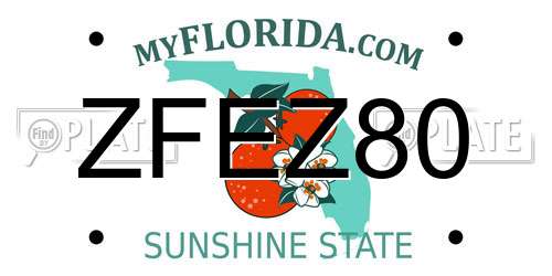 ZFEZ80 Florida License Plate