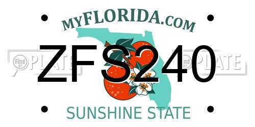 ZFS240 Florida License Plate