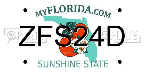 ZFS24D Florida License Plate