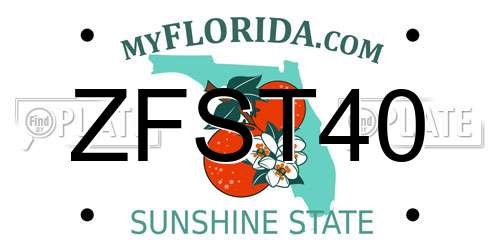 ZFST40 Florida License Plate