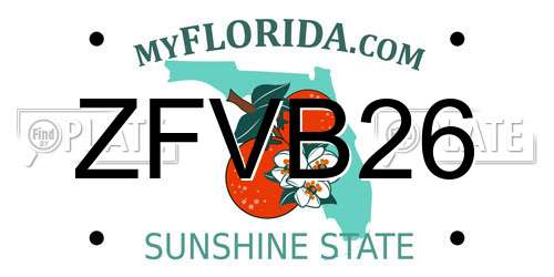 ZFVB26 Florida License Plate