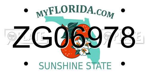 ZG06978 Florida License Plate