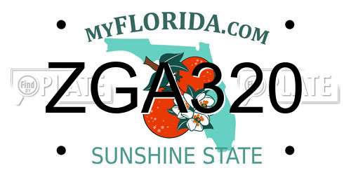 ZGA320 Florida License Plate