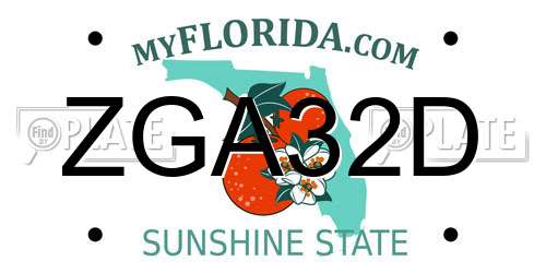 ZGA32D Florida License Plate