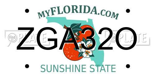 ZGA32O Florida License Plate