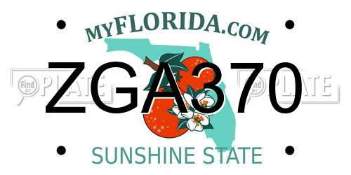 ZGA370 Florida License Plate