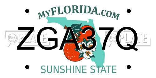 ZGA37Q Florida License Plate