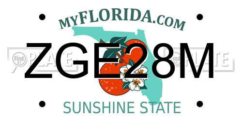 ZGE28M Florida License Plate