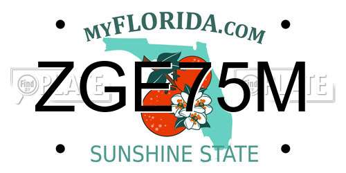 ZGE75M Florida License Plate