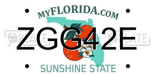 ZGG42E Florida License Plate