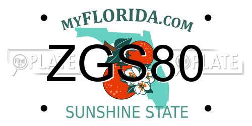 ZGS80 Florida License Plate