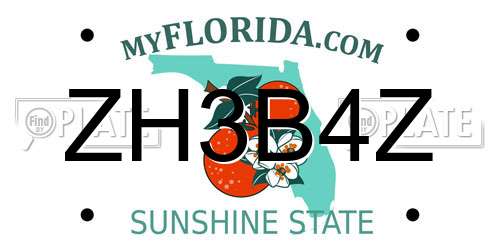ZH3B4Z Florida License Plate